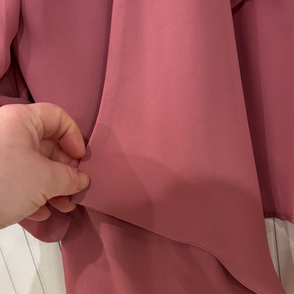 NWOT Elegant Women's XL Open-front Flowy Cardigan in Dusty Rose - Picture 6 of 13